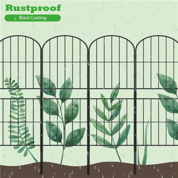 Decorative Garden Fence Fencing 10 Pack, 36in (H) x 10.8ft (L) Rustproof Metal - Picture 4 of 7